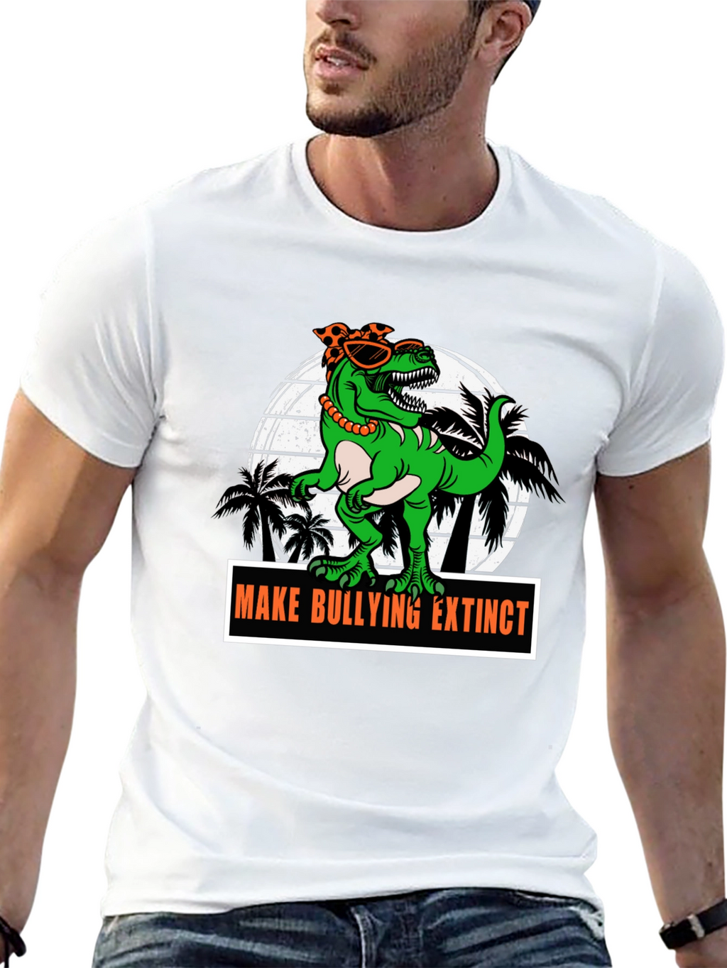 Dino Make Bullying Extinct Graphic T-Shirt