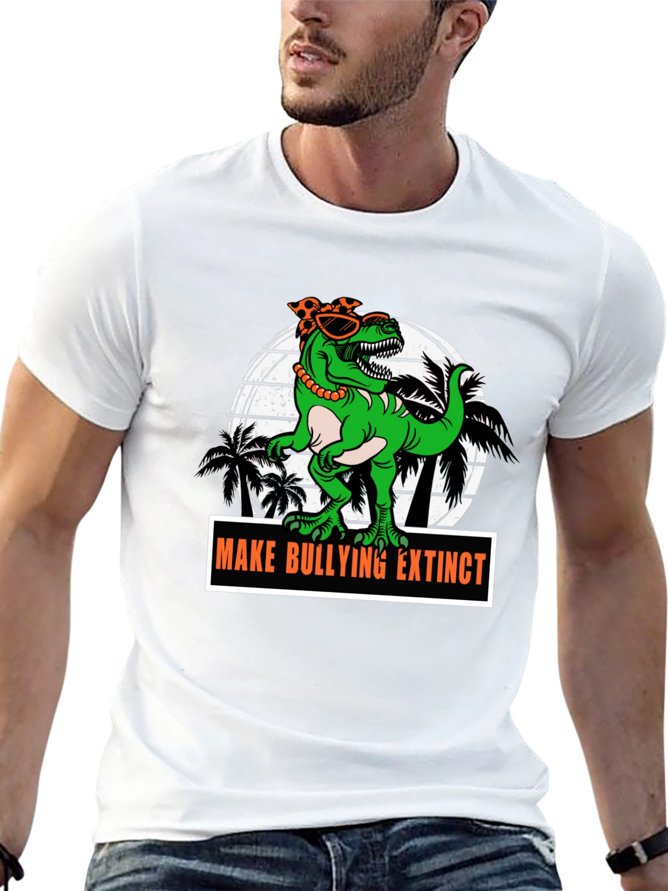 Dino Make Bullying Extinct Graphic T-Shirt