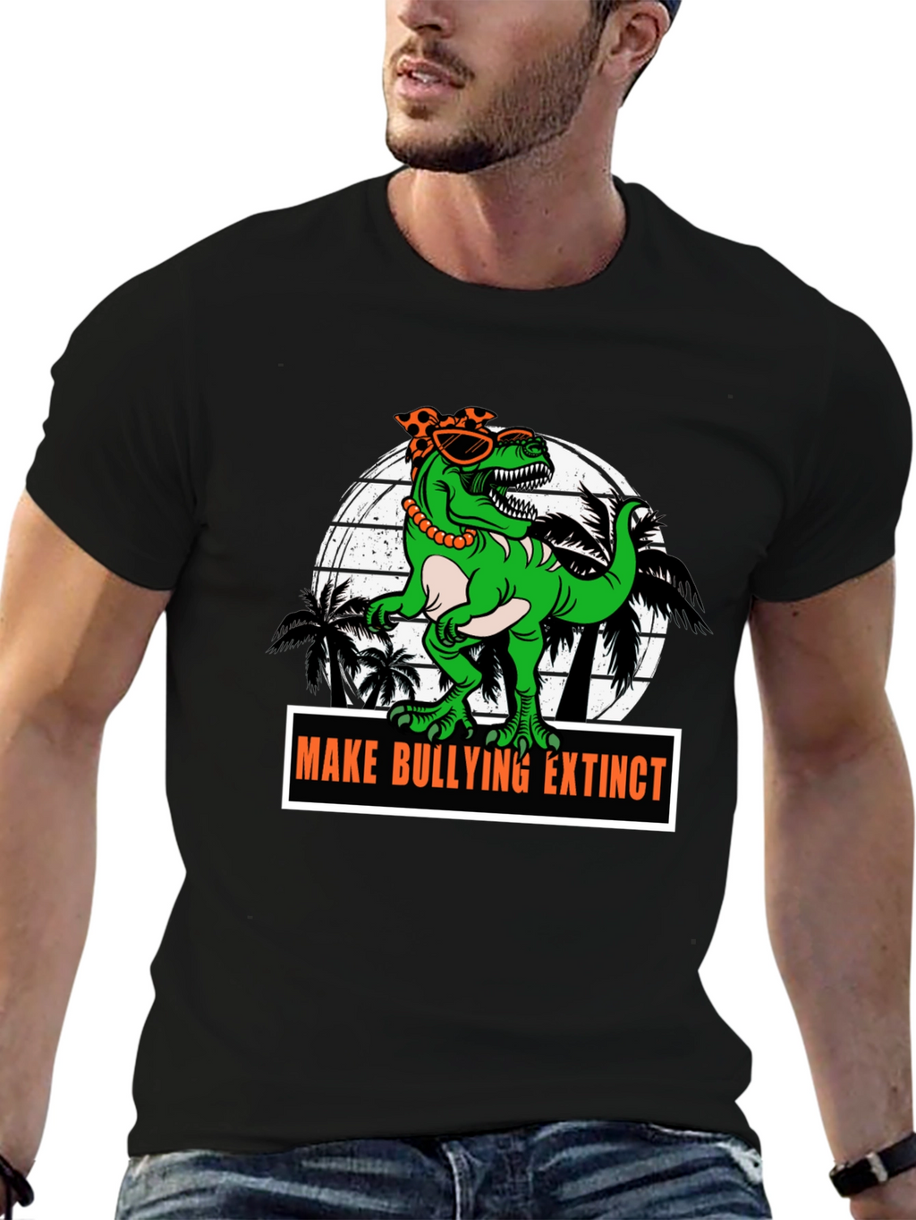 Dino Make Bullying Extinct Graphic T-Shirt