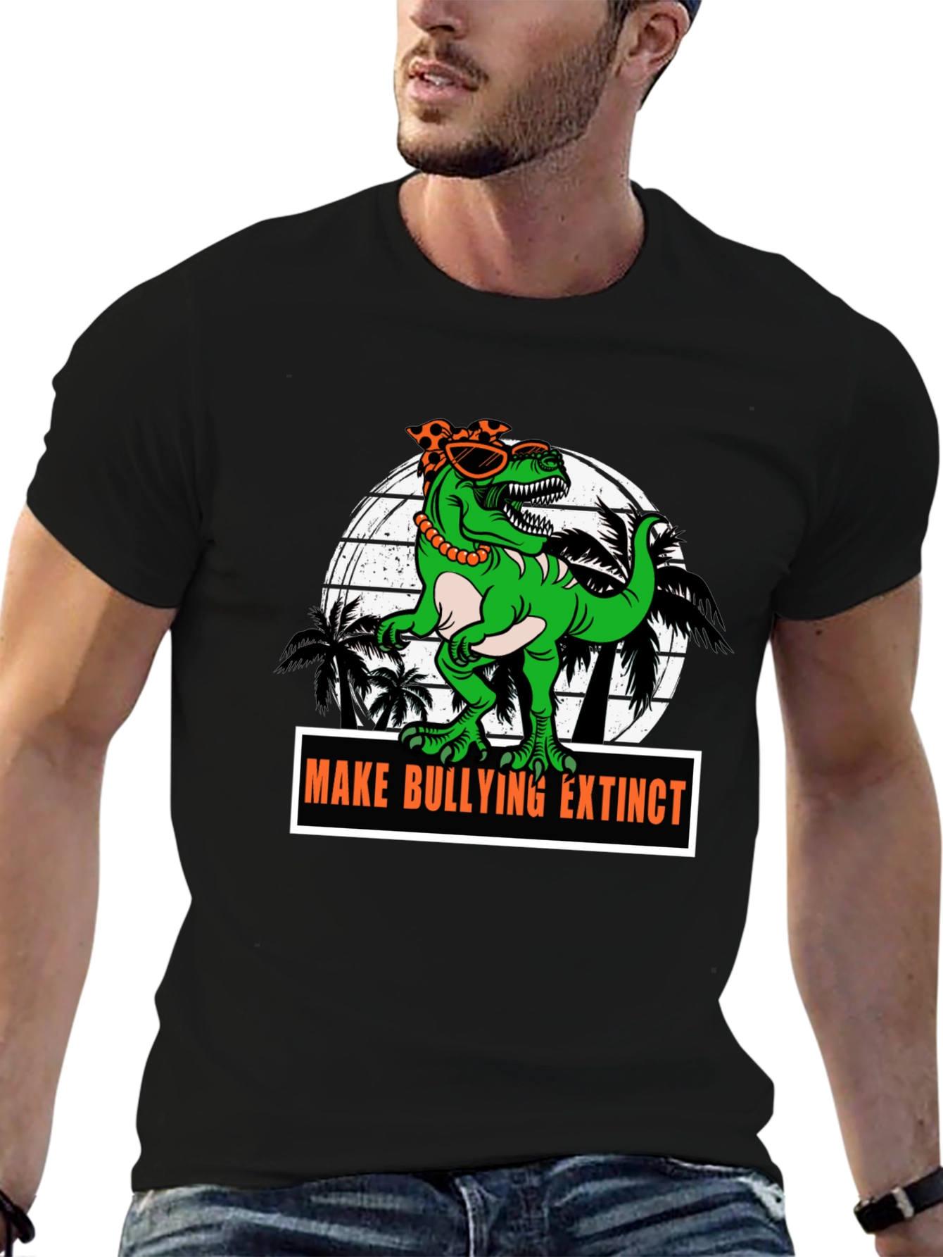 Dino Make Bullying Extinct Graphic T-Shirt