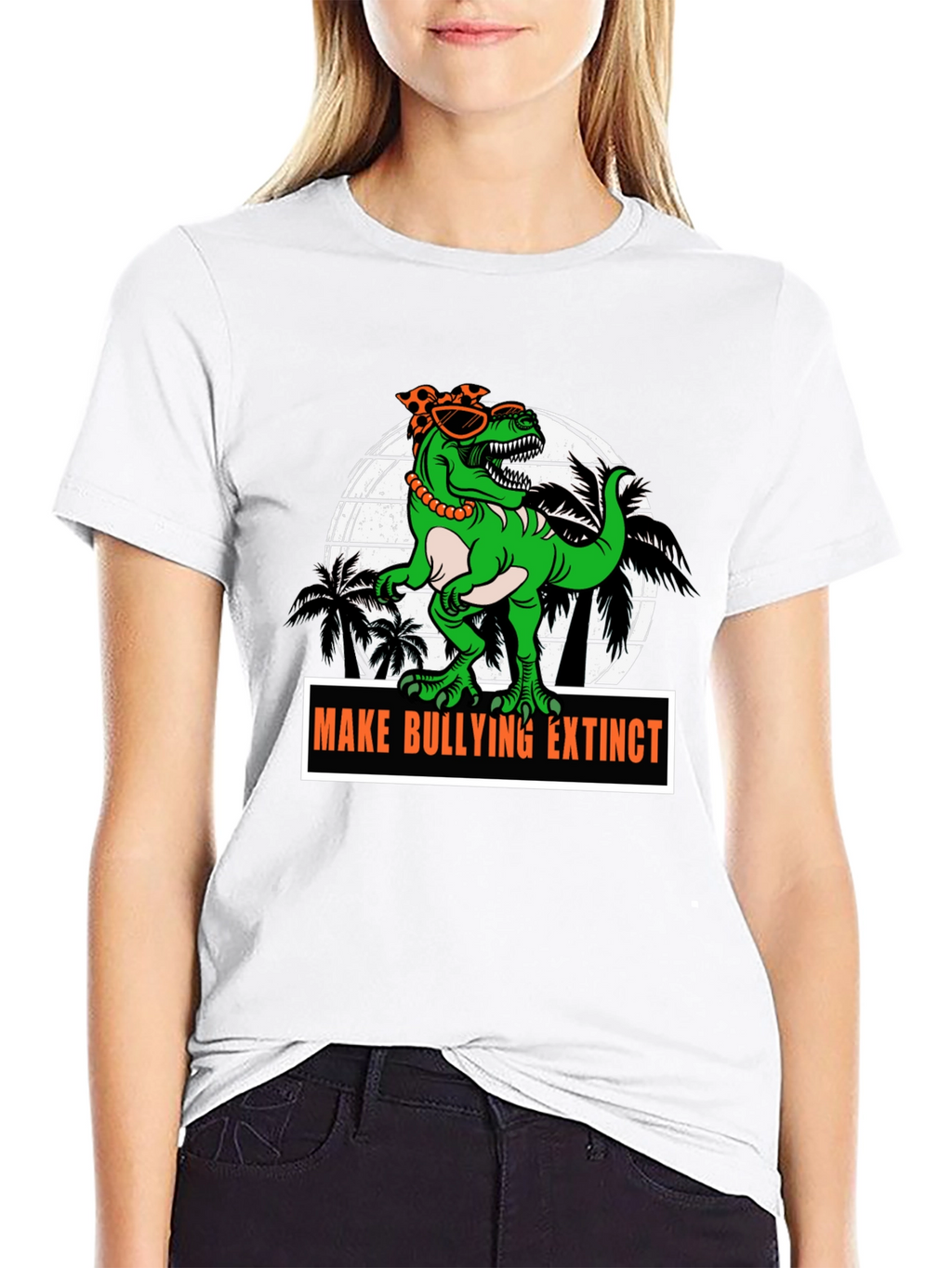 Dino Make Bullying Extinct Graphic T-Shirt