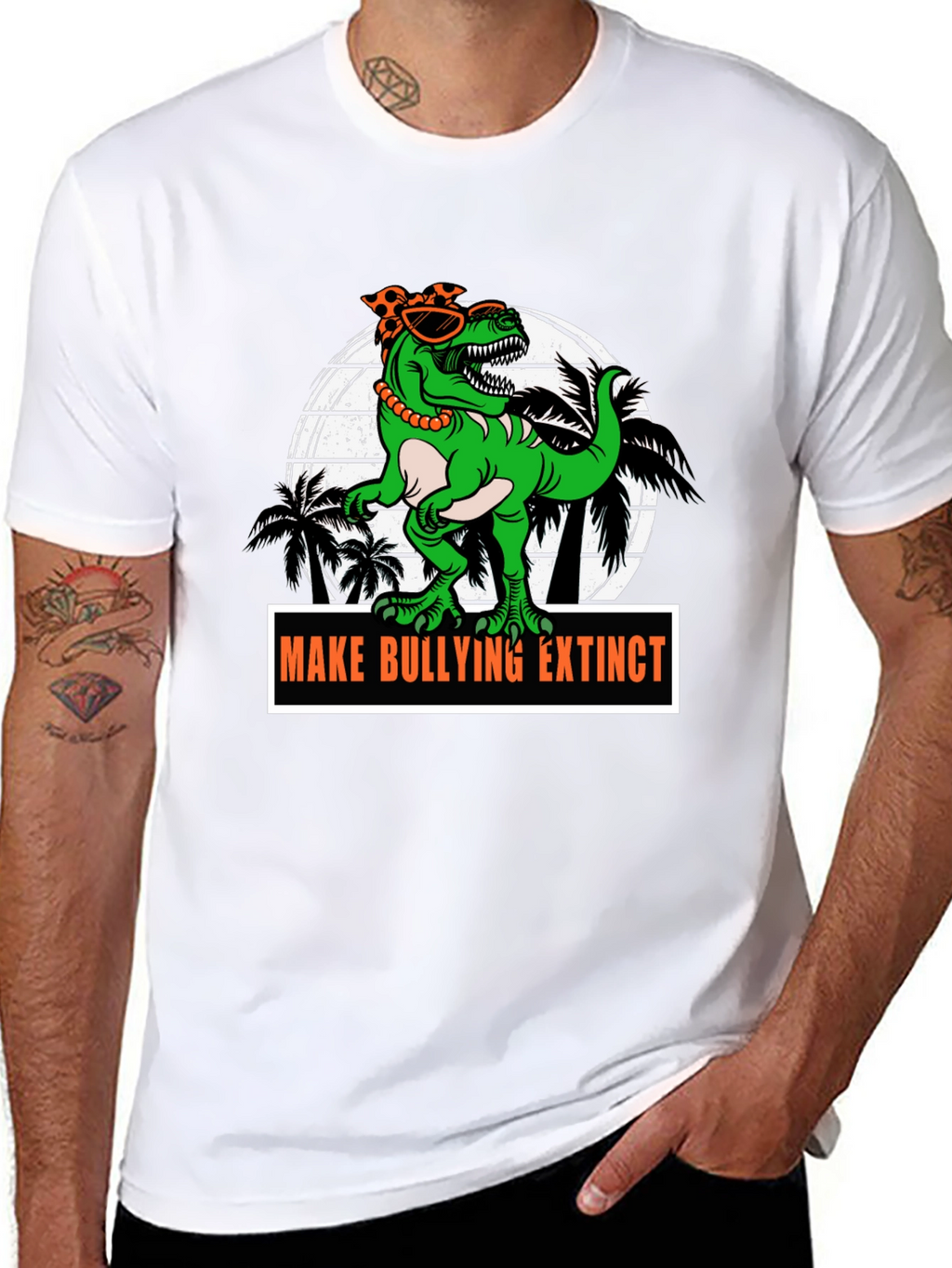 Dino Make Bullying Extinct Graphic T-Shirt