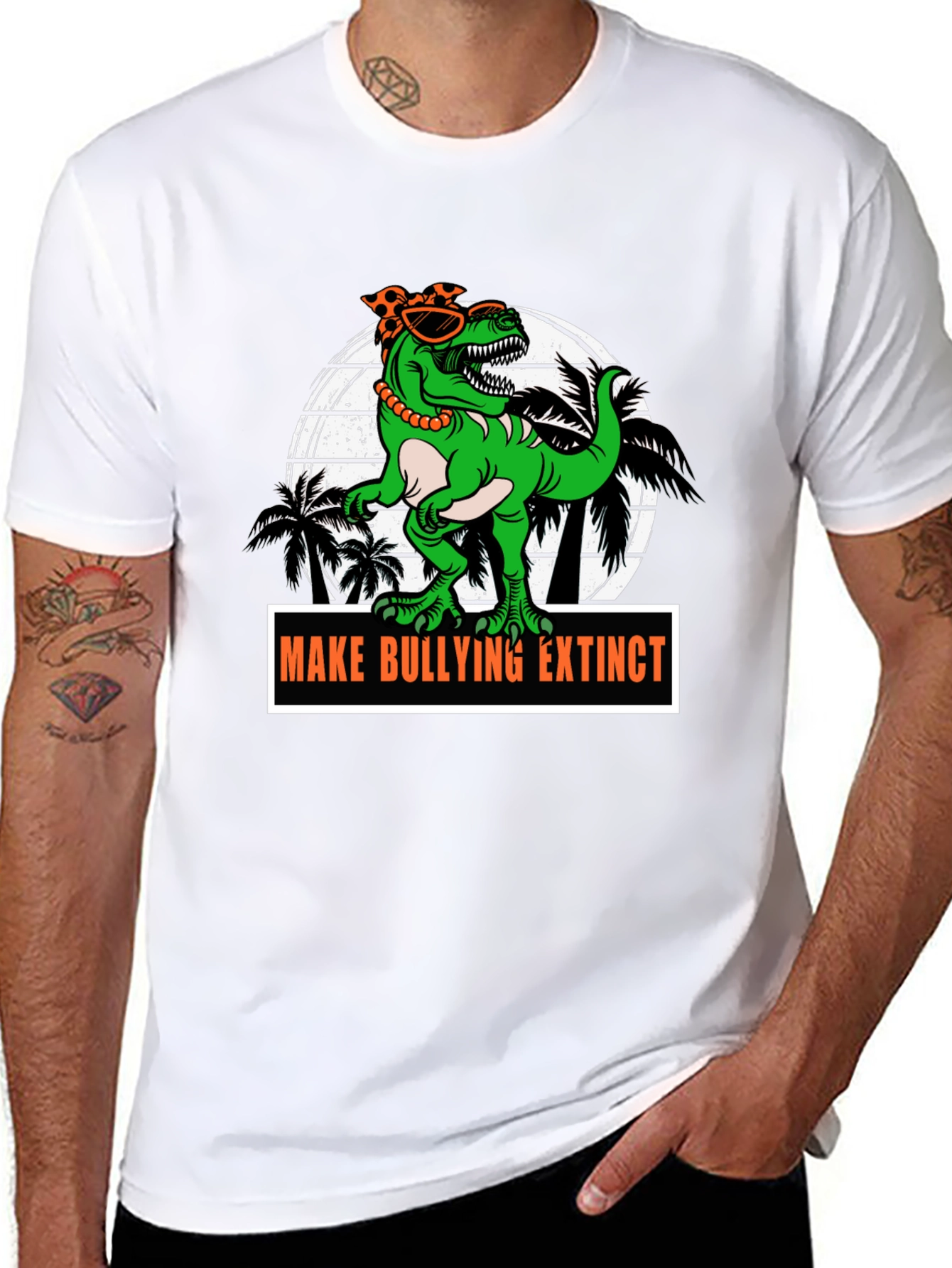 Dino Make Bullying Extinct Graphic T-Shirt