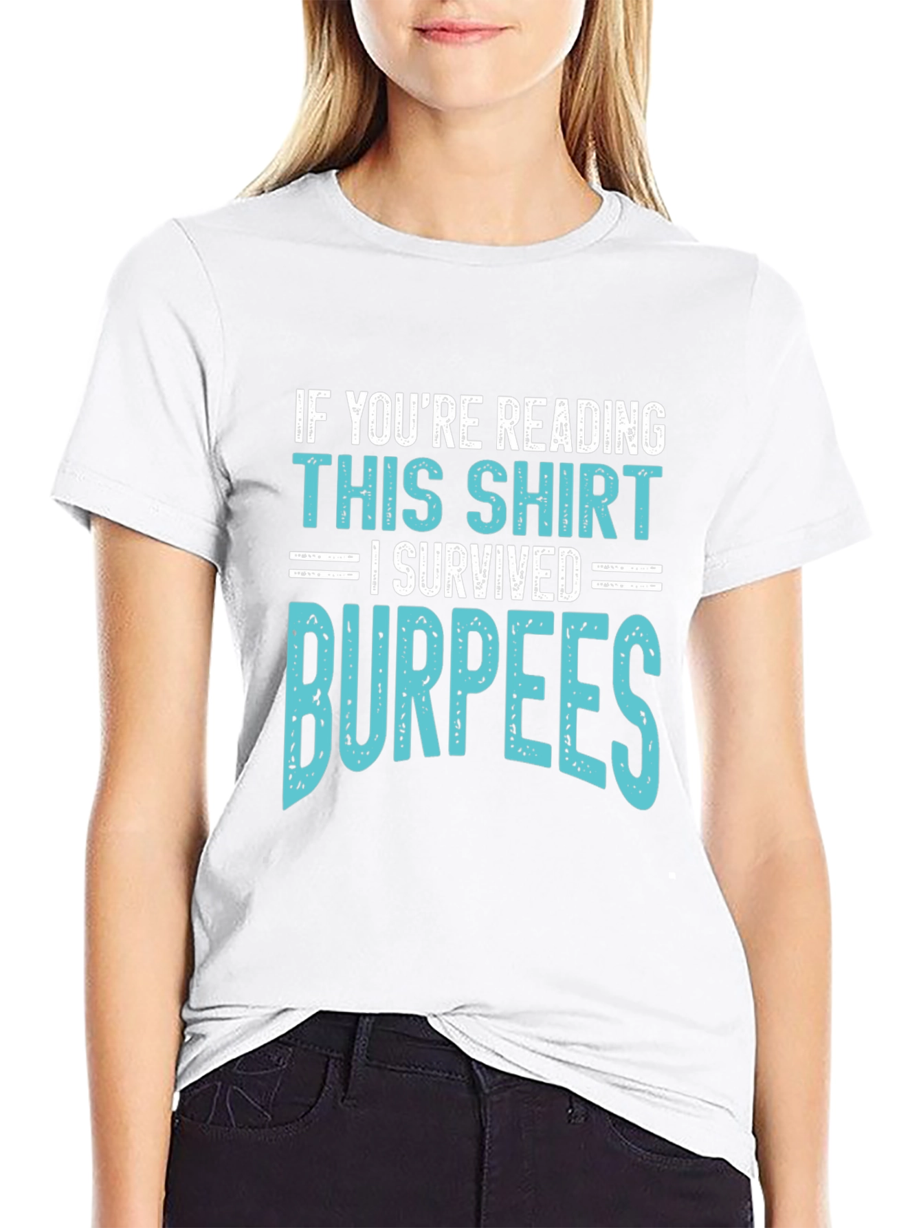 I Survived Burpees T-Shirt Funny Workout Gym Tee
