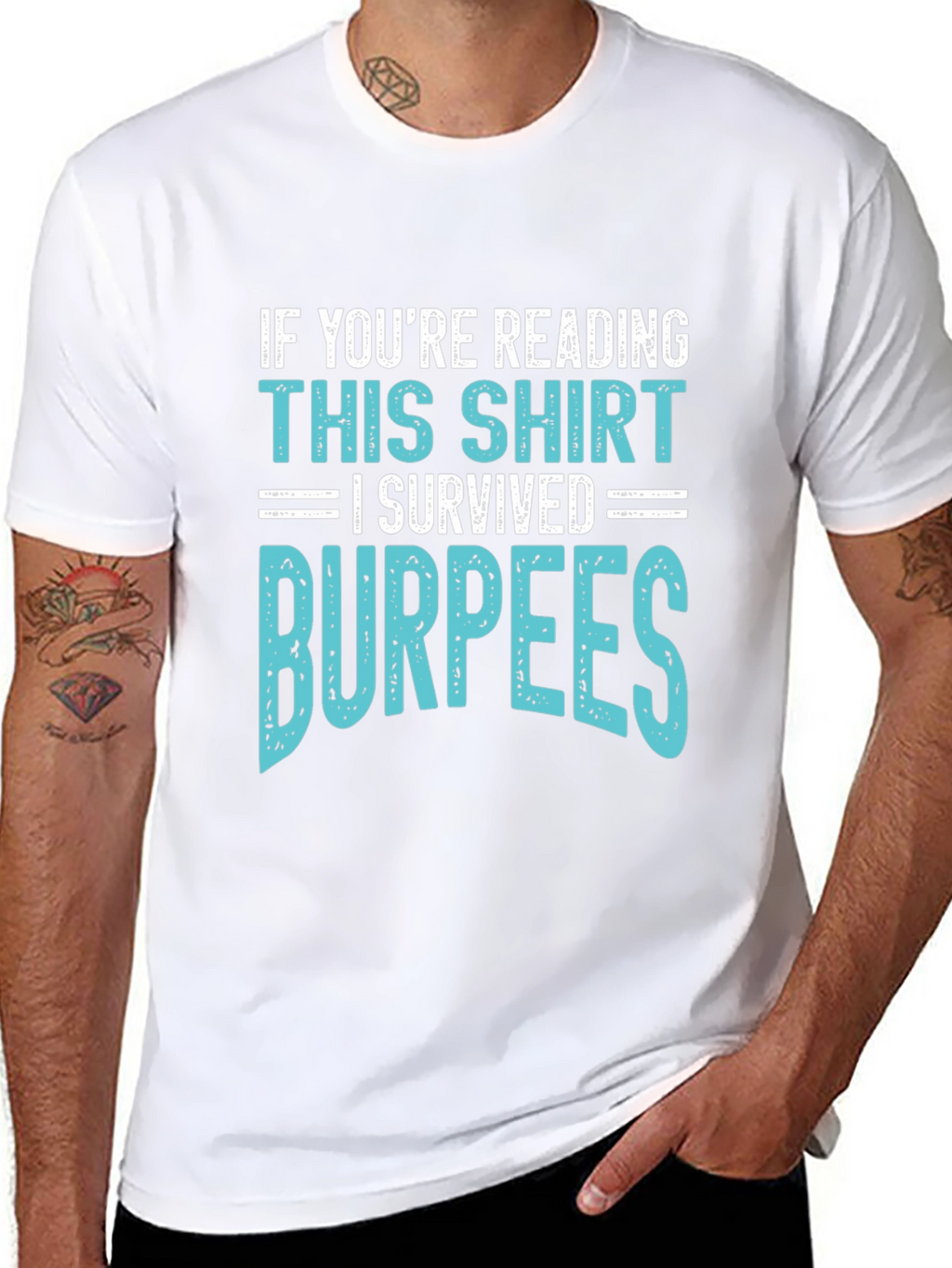 I Survived Burpees T-Shirt Funny Workout Gym Tee