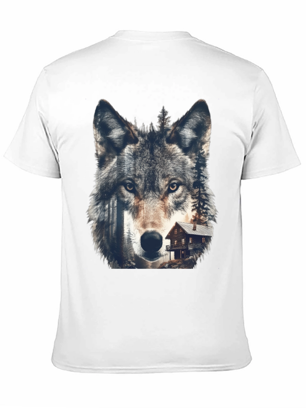 Wolf Cabin Graphic Tee - Nature Inspired Design