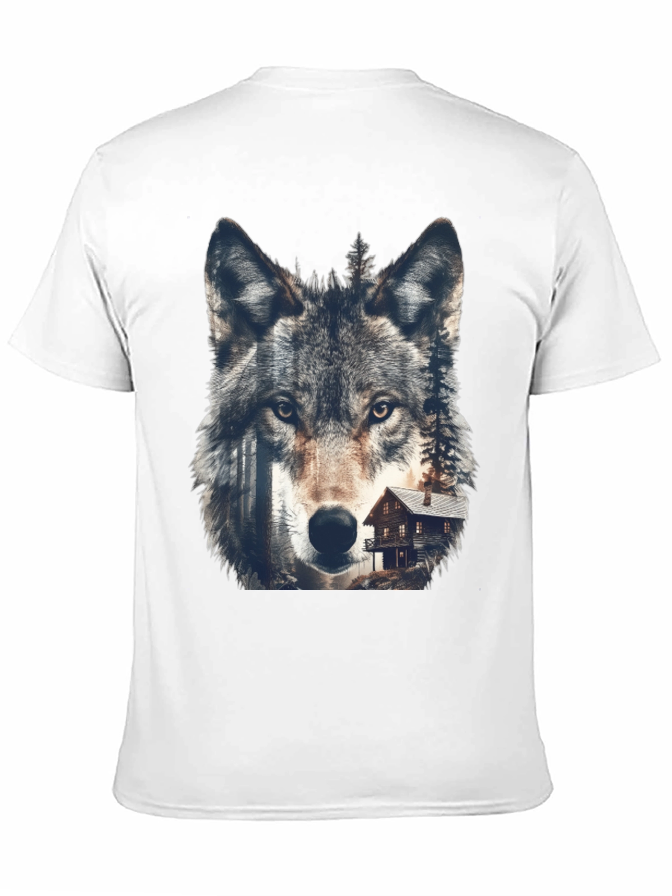 Wolf Cabin Graphic Tee - Nature Inspired Design