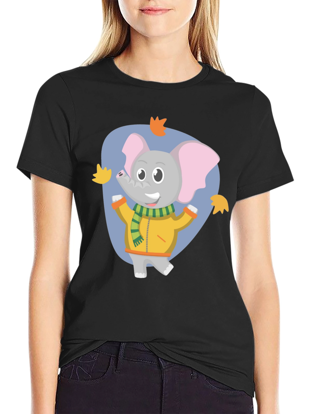 Cute Elephant Fall Cartoon T-Shirt