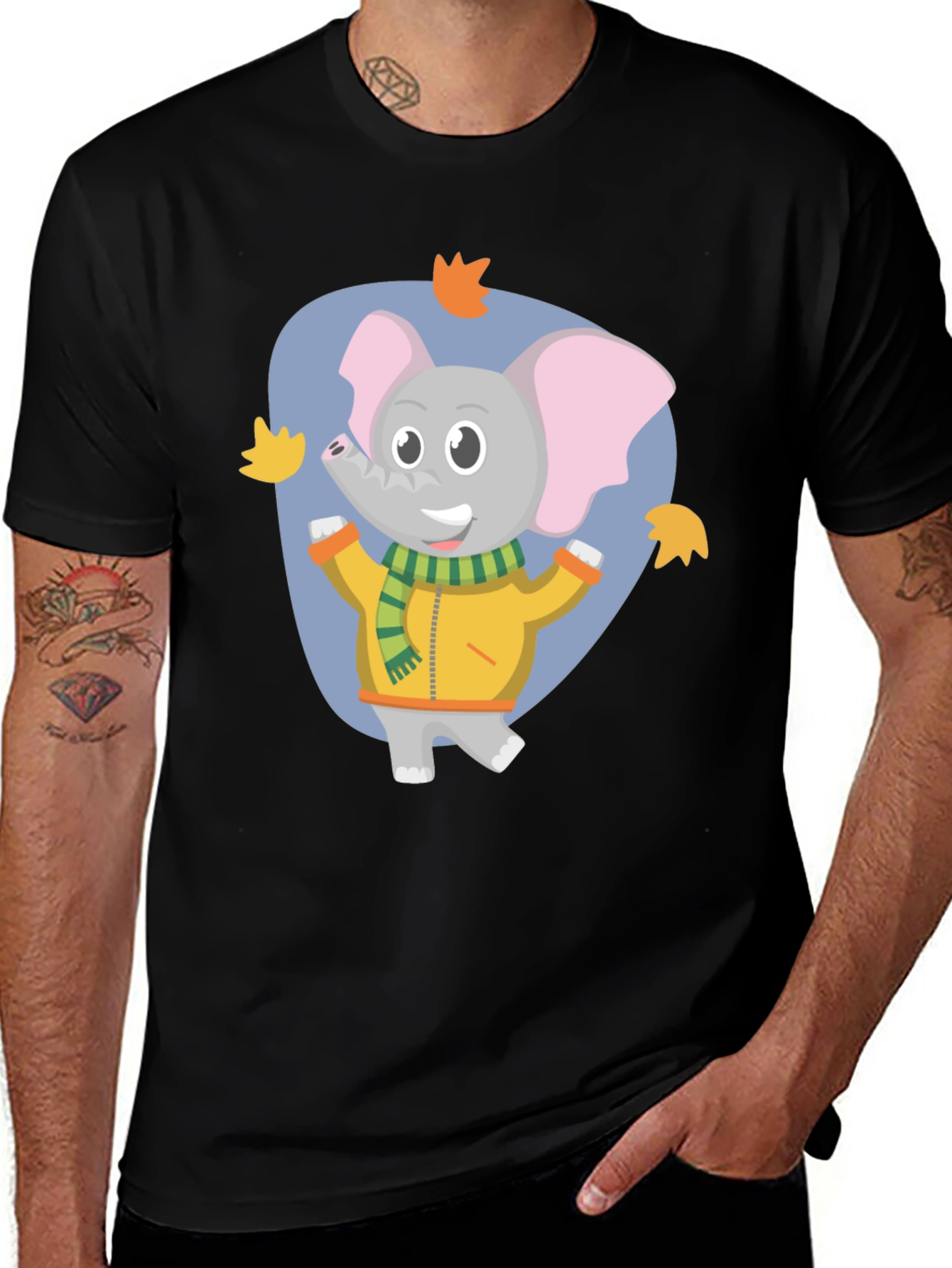 Cute Elephant Fall Cartoon T-Shirt
