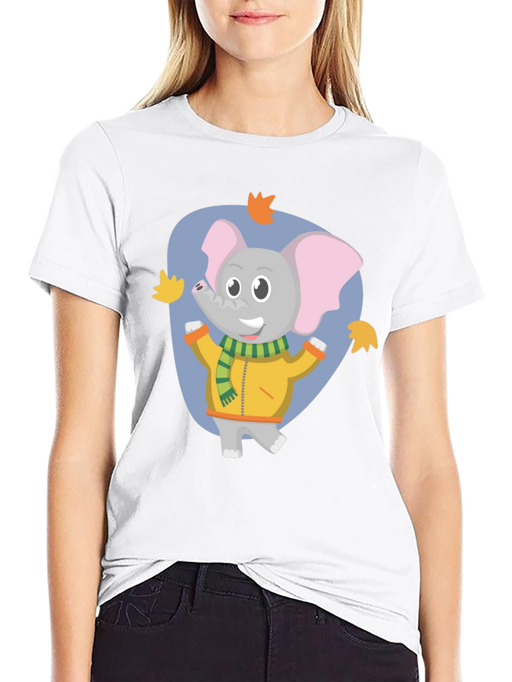 Cute Elephant Fall Cartoon T-Shirt