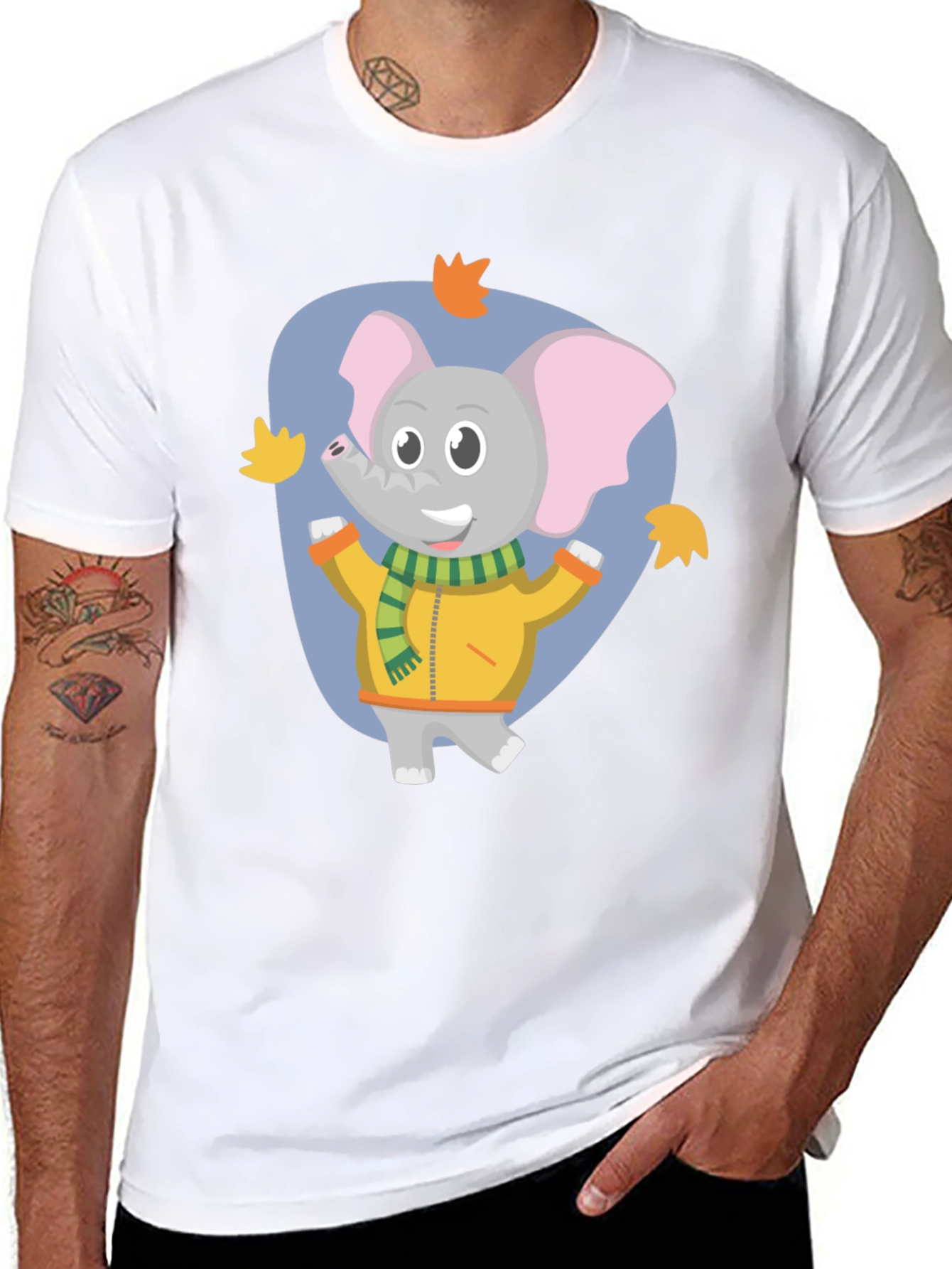Cute Elephant Fall Cartoon T-Shirt