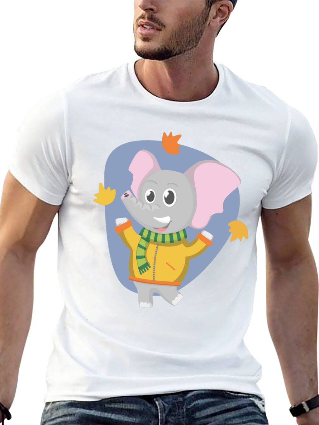 Cute Elephant Fall Cartoon T-Shirt