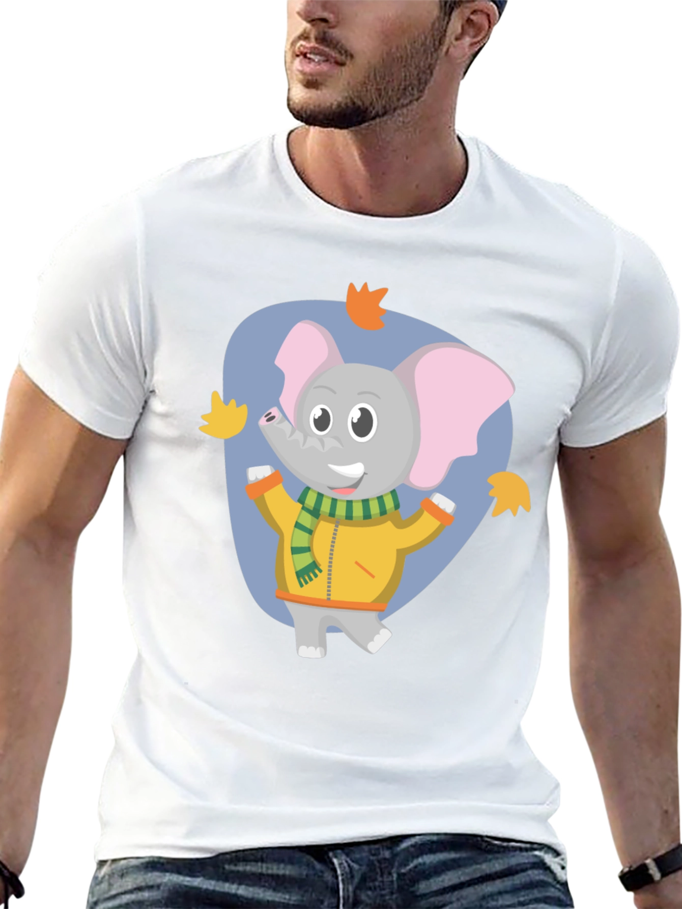 Cute Elephant Fall Cartoon T-Shirt