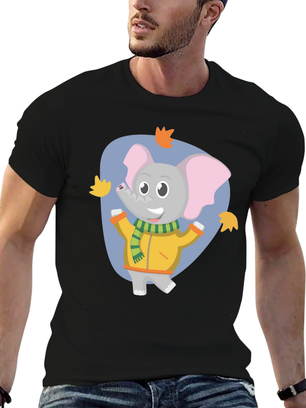 Cute Elephant Fall Cartoon T-Shirt