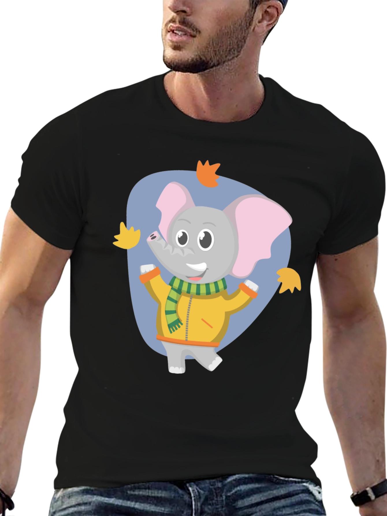 Cute Elephant Fall Cartoon T-Shirt