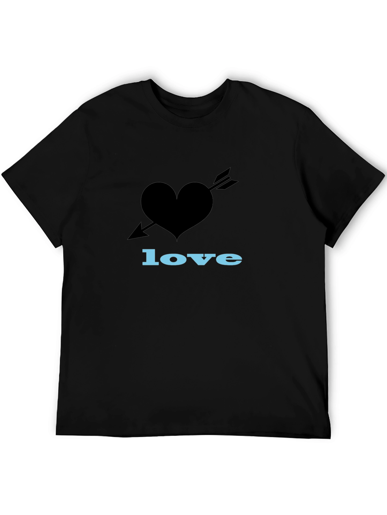 Heart Arrow Love Graphic Black T-Shirt