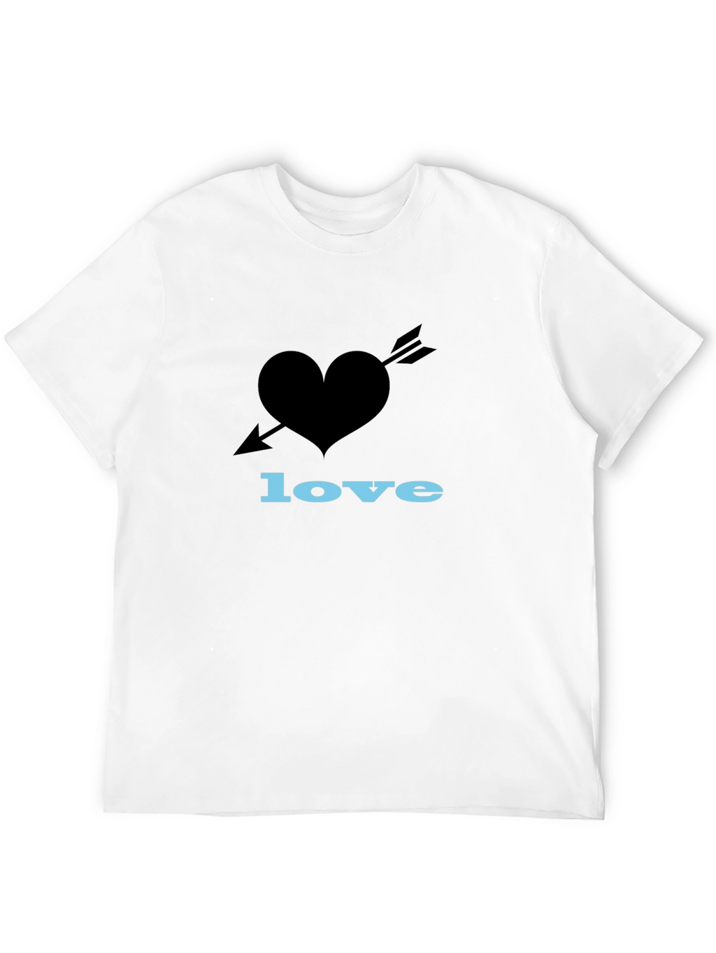 Heart Arrow Love Graphic Black T-Shirt