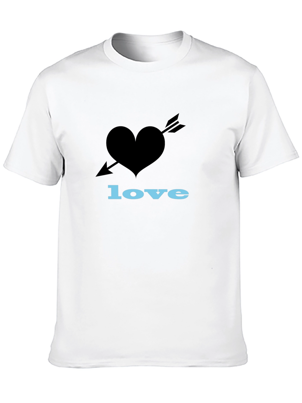Heart Arrow Love Graphic Black T-Shirt