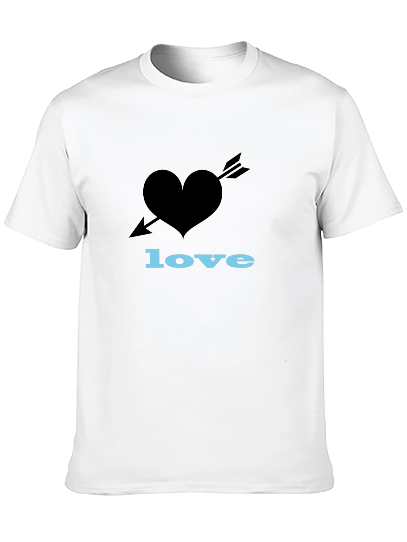 Heart Arrow Love Graphic Black T-Shirt