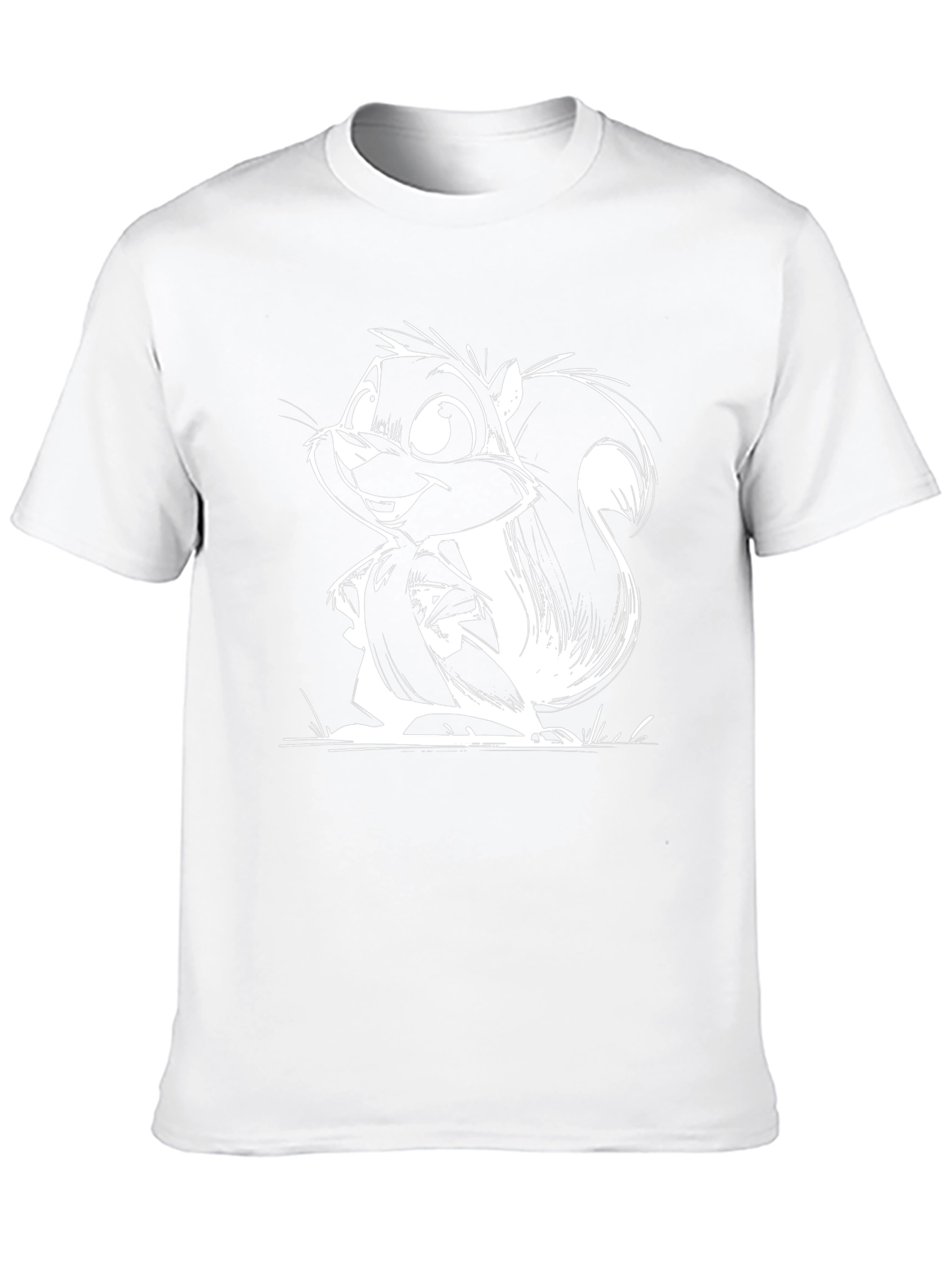Squirrel Cartoon Graphic Black T-Shirt