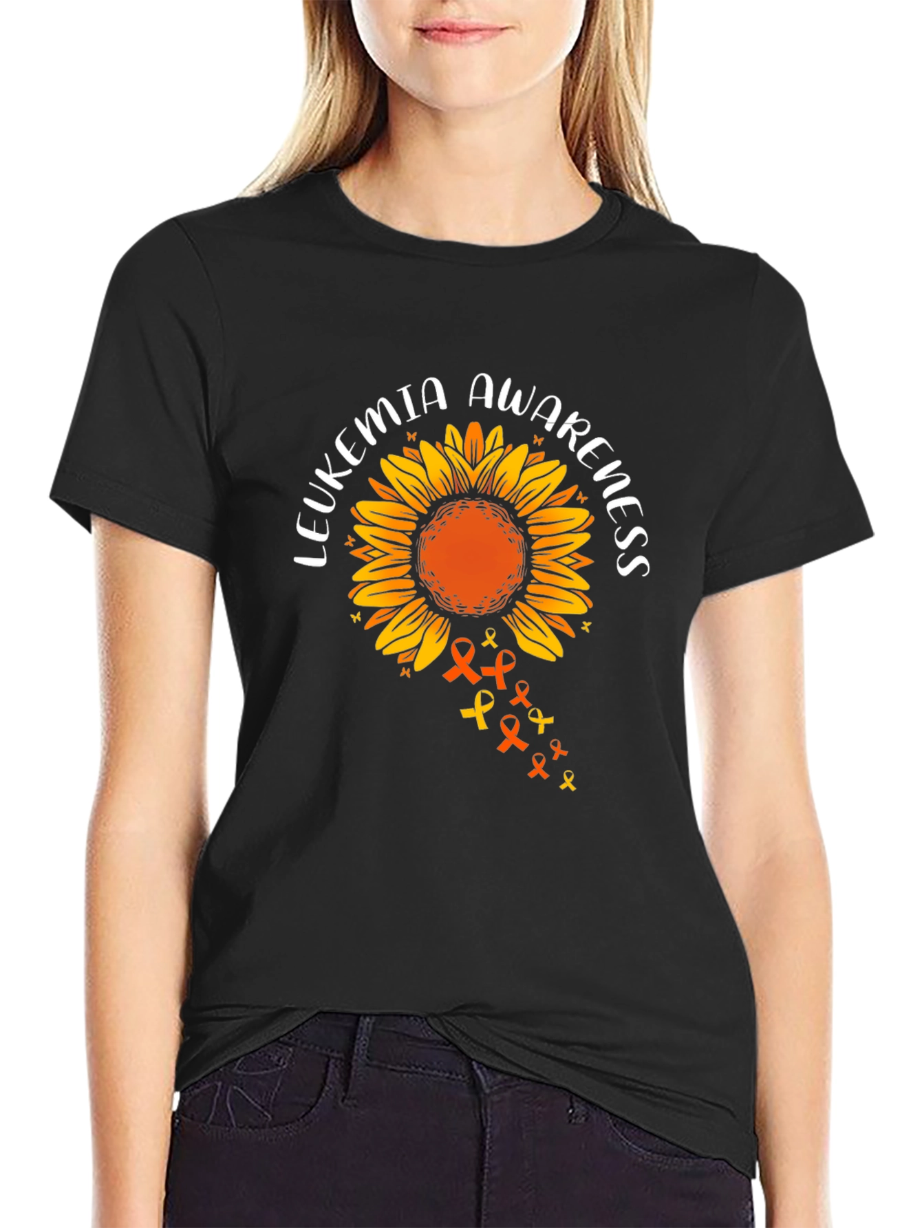 Leukemia Awareness Sunflower Graphic Tee