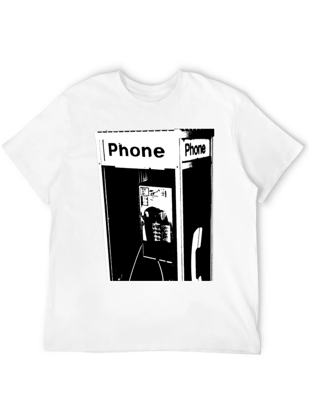Retro Phone Booth Graphic Tee - Classic Black