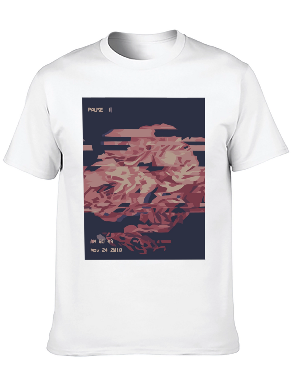 Abstract Glitch Art T-Shirt - Black