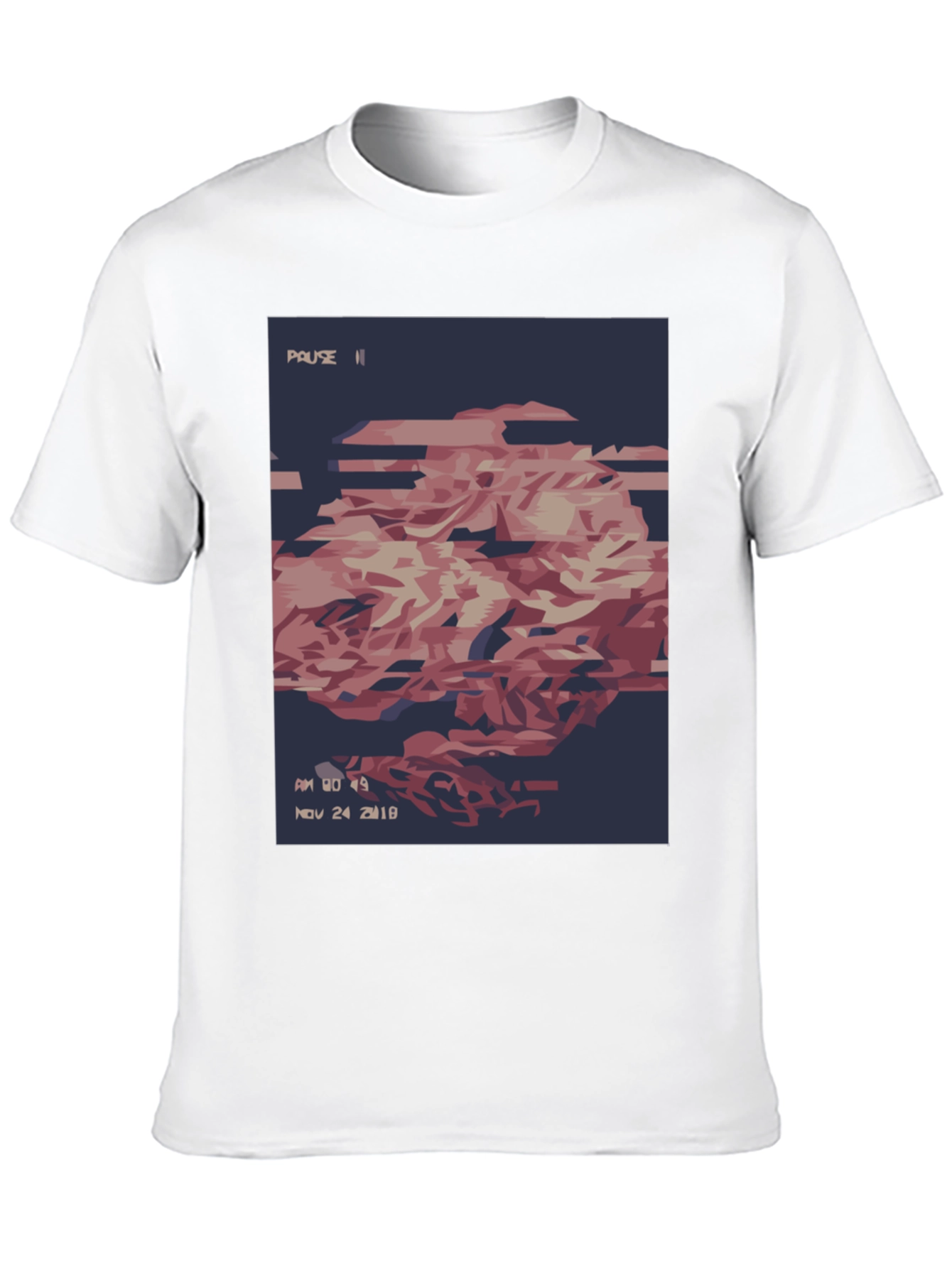 Abstract Glitch Art T-Shirt - Black