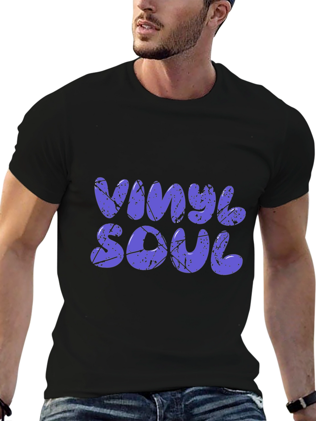 Vinyl Soul Graphic Black T-Shirt