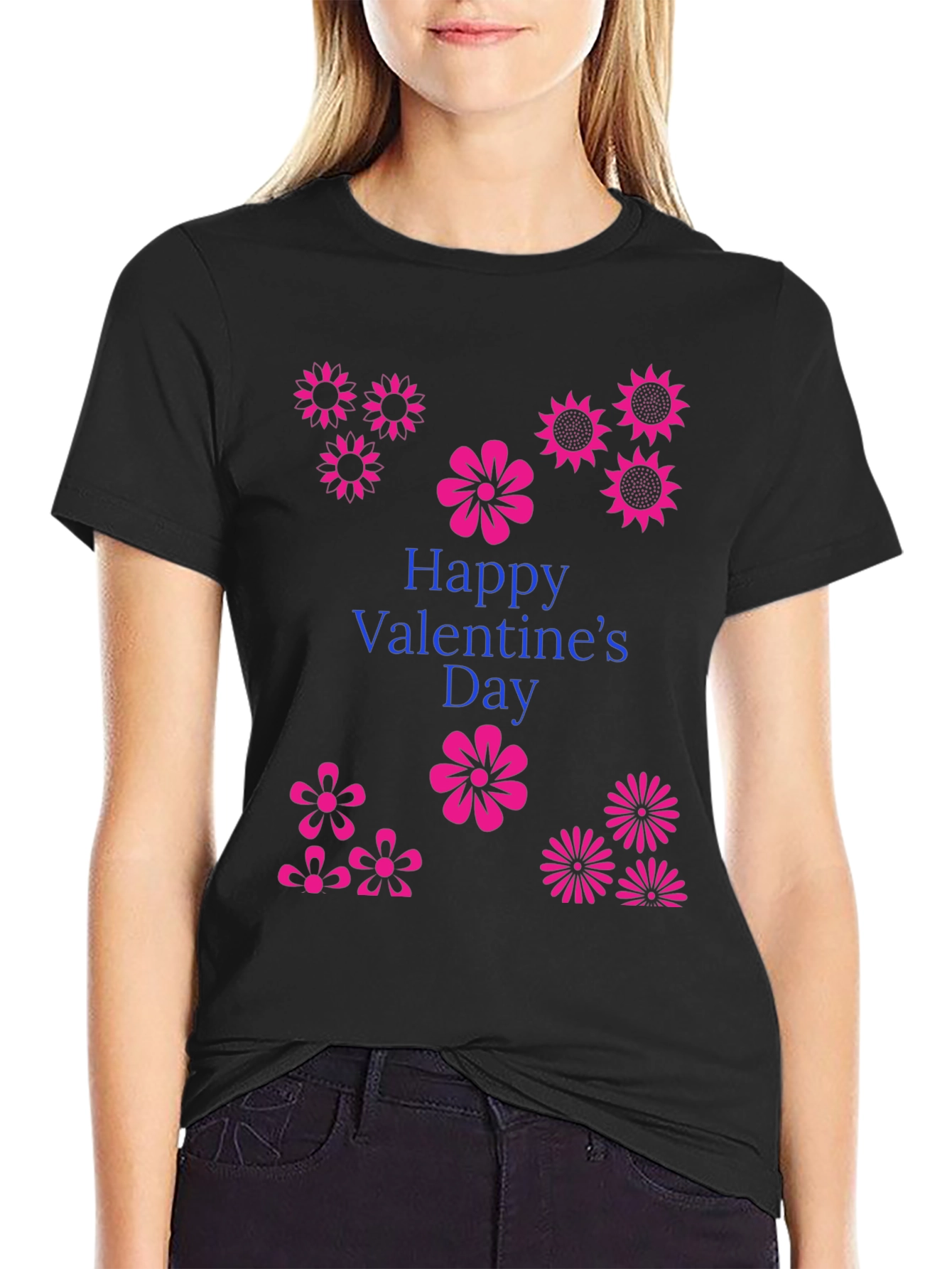 Floral Valentines Day T-Shirt - Trendy Graphic Tee