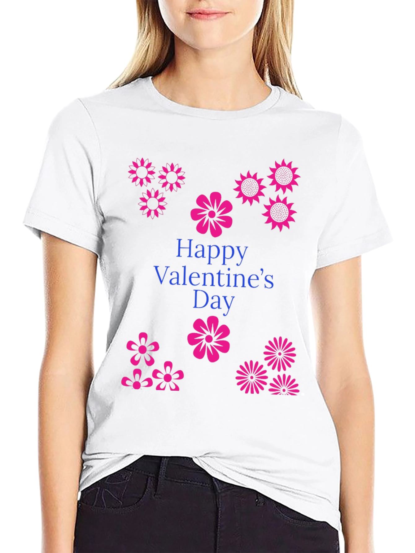 Floral Valentines Day T-Shirt - Trendy Graphic Tee