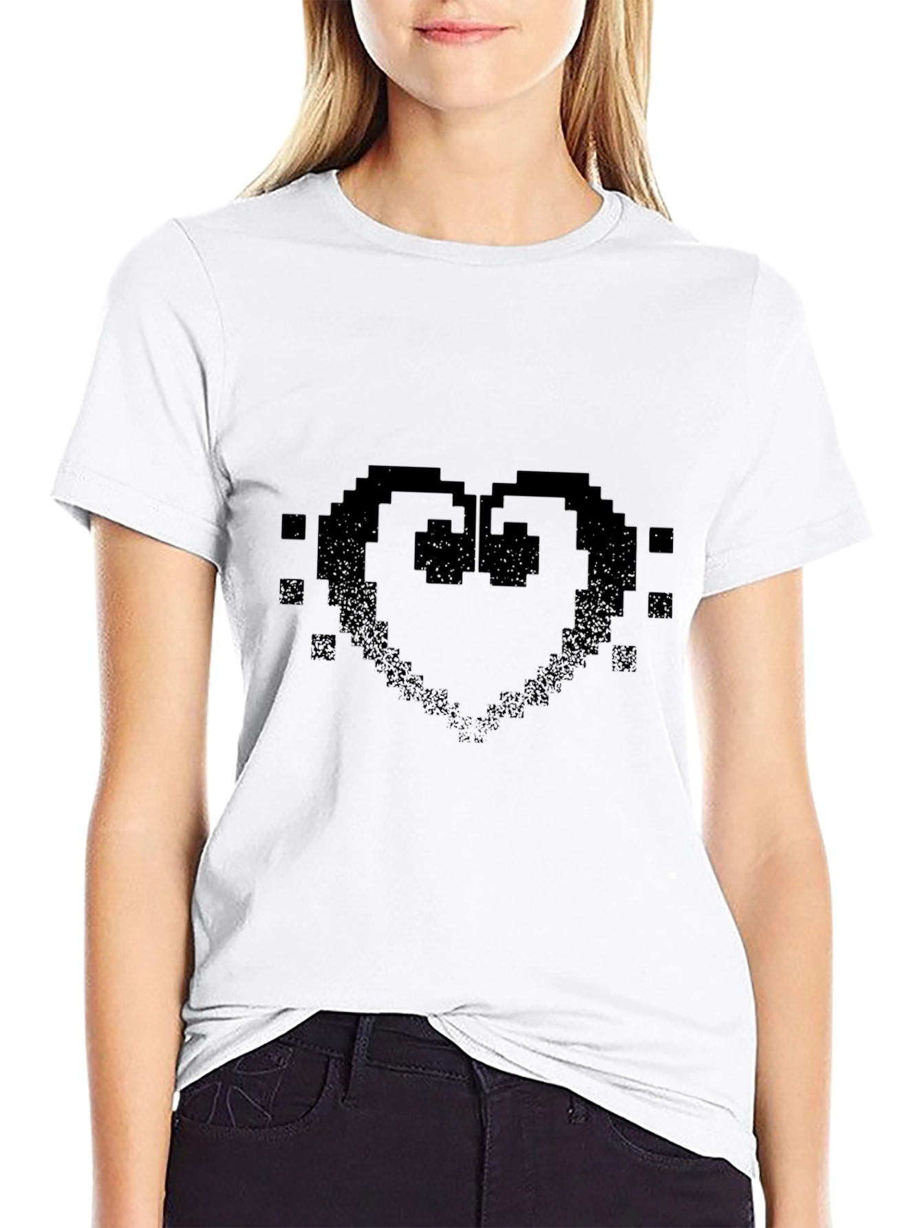 Pixel Heart Black T-Shirt