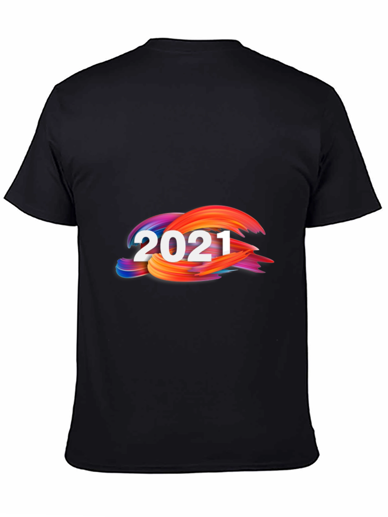 2021 Abstract Graphic Print Black Tee