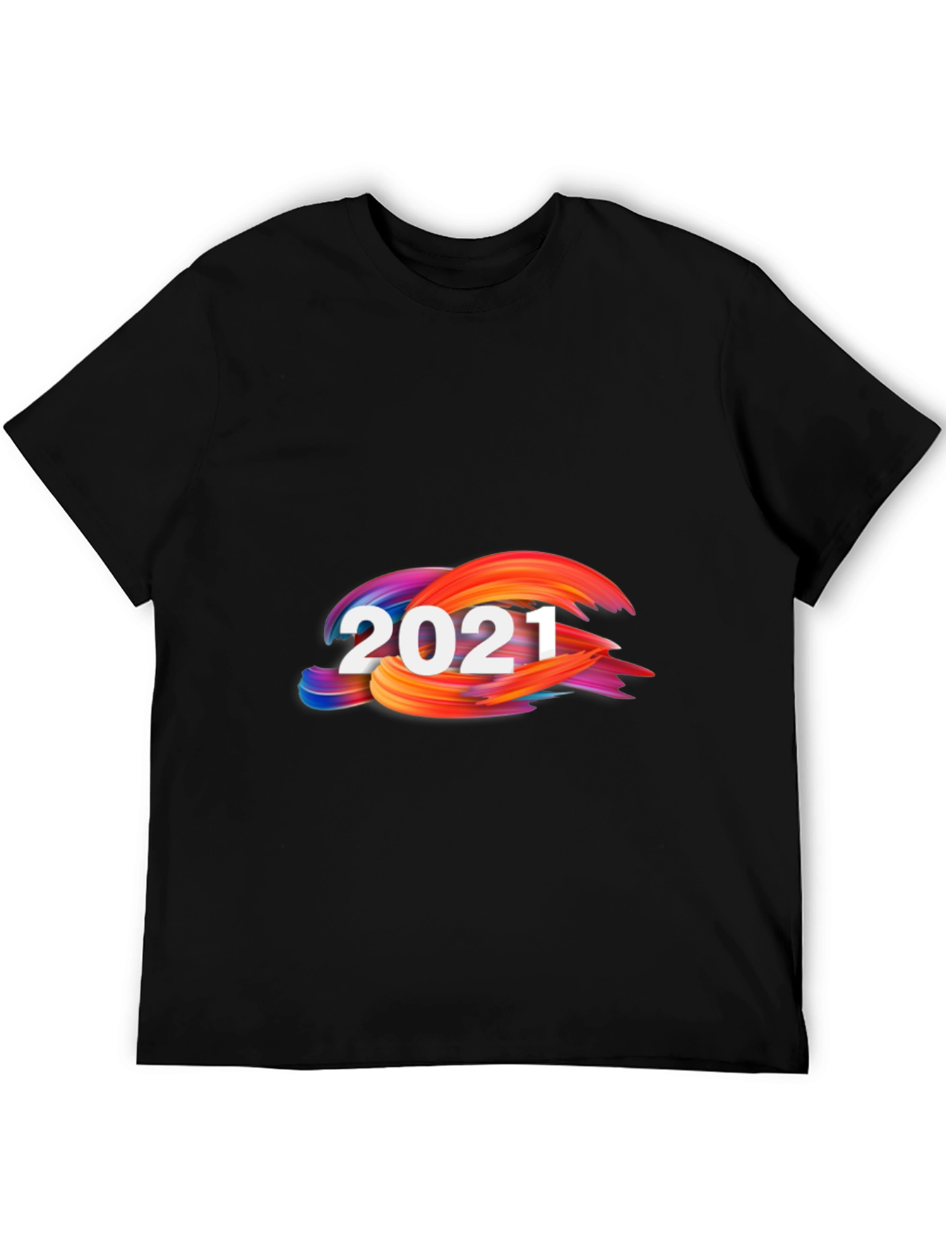 2021 Abstract Graphic Print Black Tee