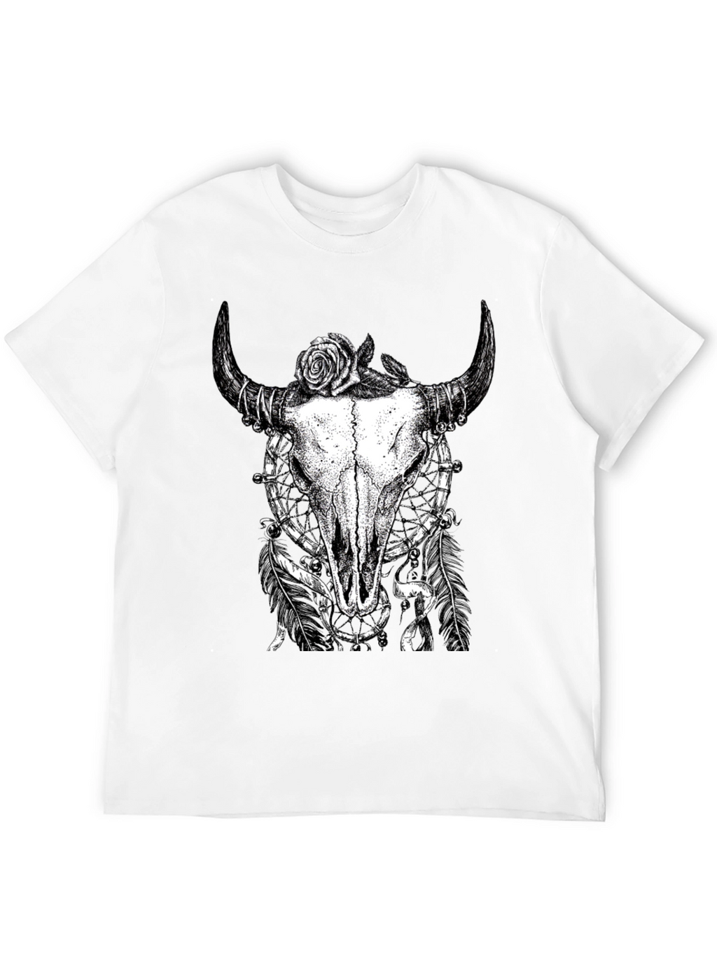 Skull Rose Graphic Tee - Black Cotton Shirt