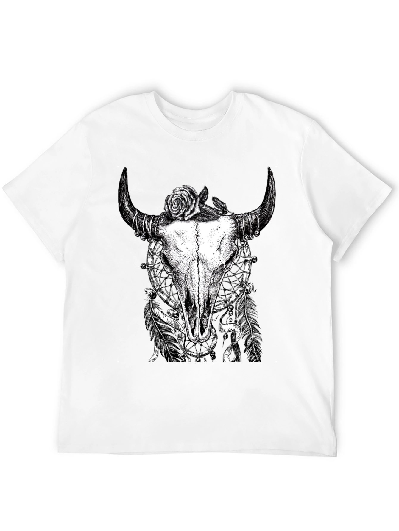Skull Rose Graphic Tee - Black Cotton Shirt