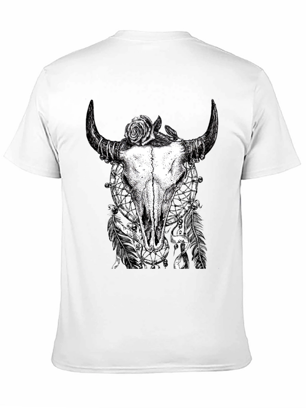 Skull Rose Graphic Tee - Black Cotton Shirt