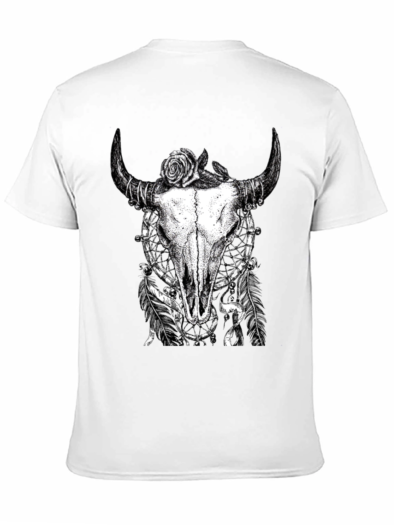 Skull Rose Graphic Tee - Black Cotton Shirt