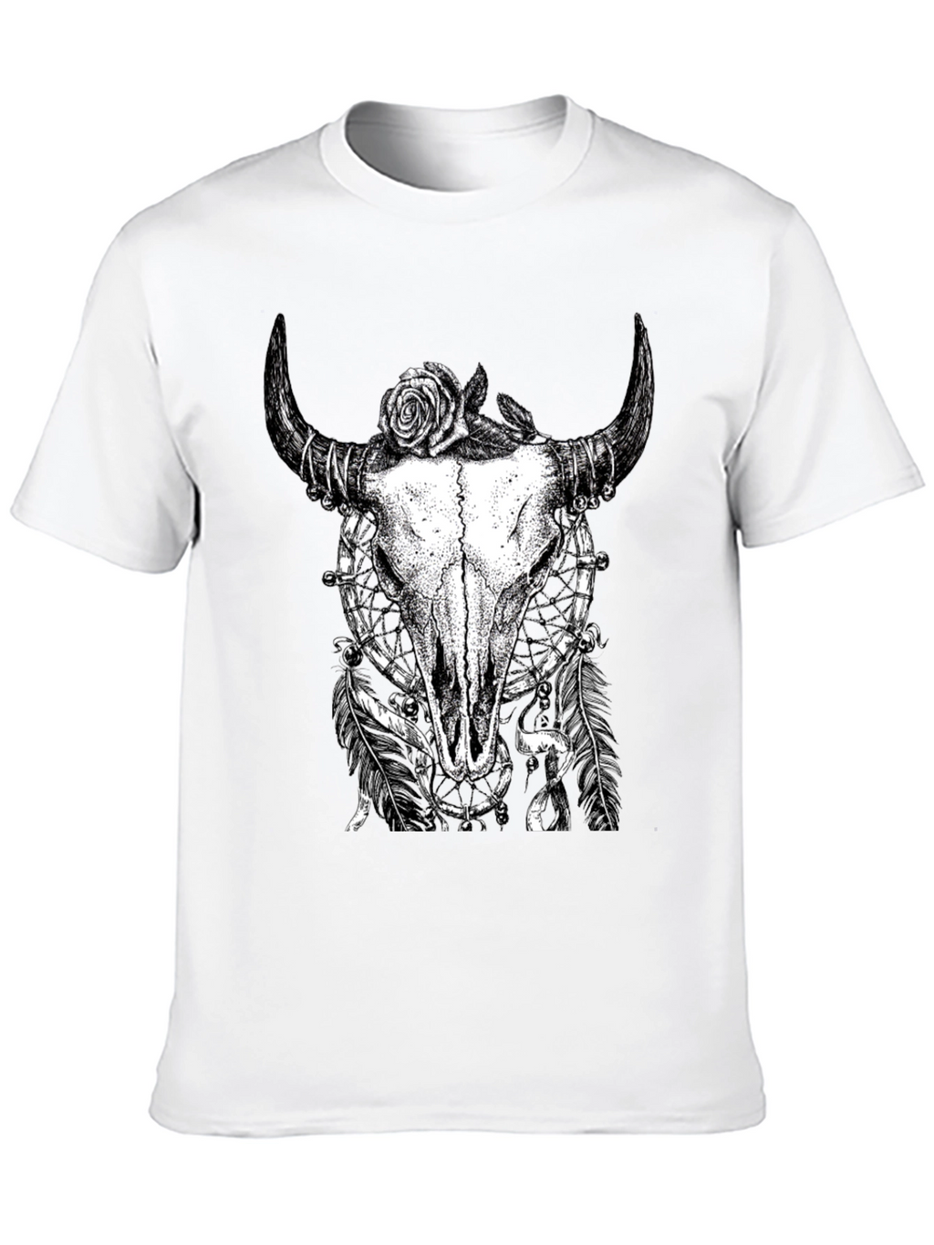 Skull Rose Graphic Tee - Black Cotton Shirt