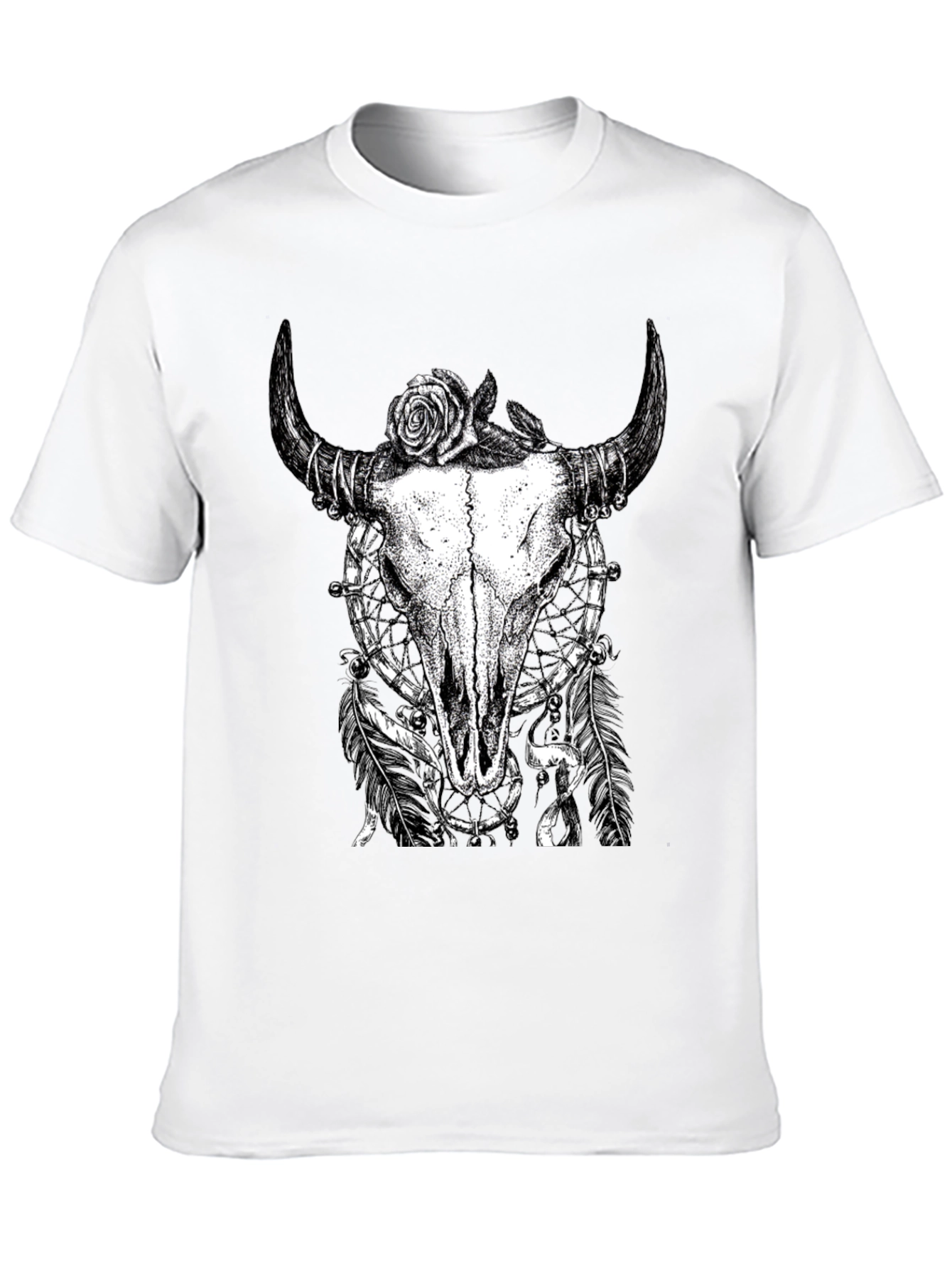 Skull Rose Graphic Tee - Black Cotton Shirt
