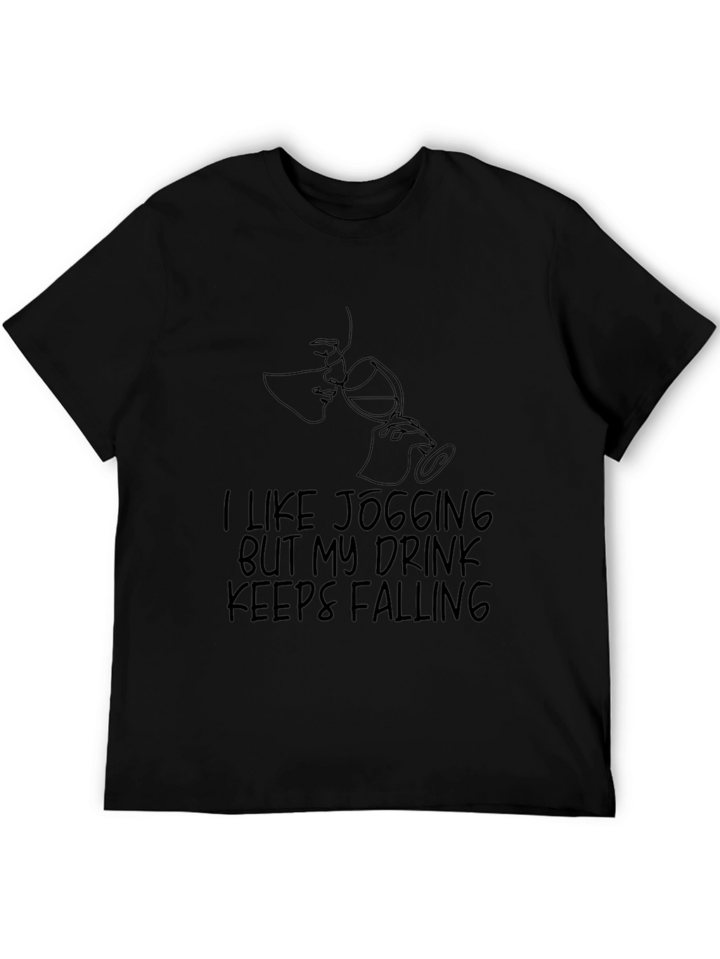 Funny Jogging Wine Lover T-Shirt - Falling Design