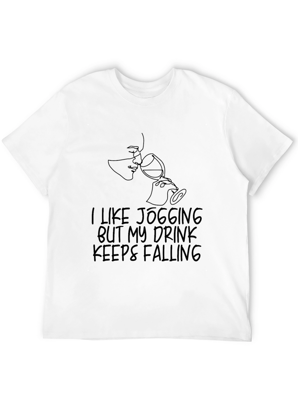 Funny Jogging Wine Lover T-Shirt - Falling Design