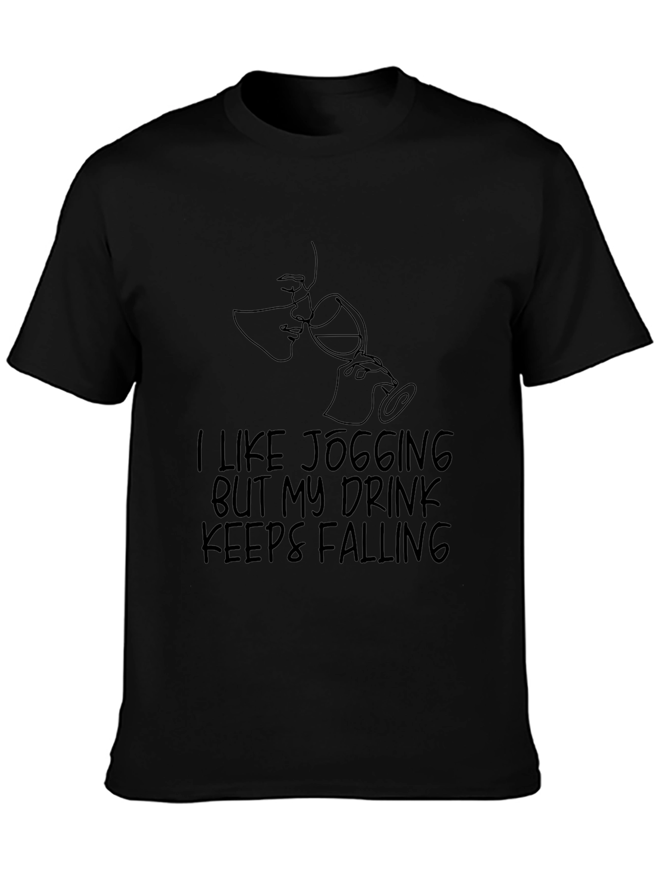 Funny Jogging Wine Lover T-Shirt - Falling Design