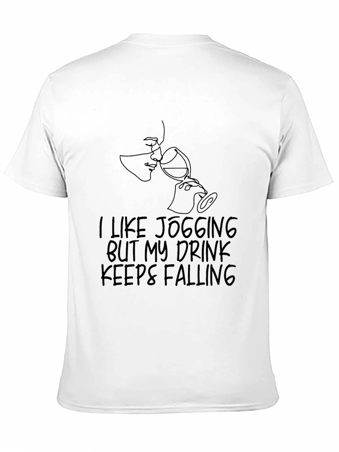 Funny Jogging Wine Lover T-Shirt - Falling Design