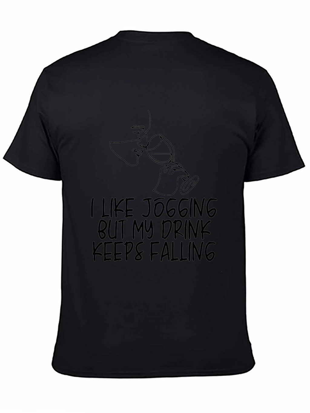 Funny Jogging Wine Lover T-Shirt - Falling Design