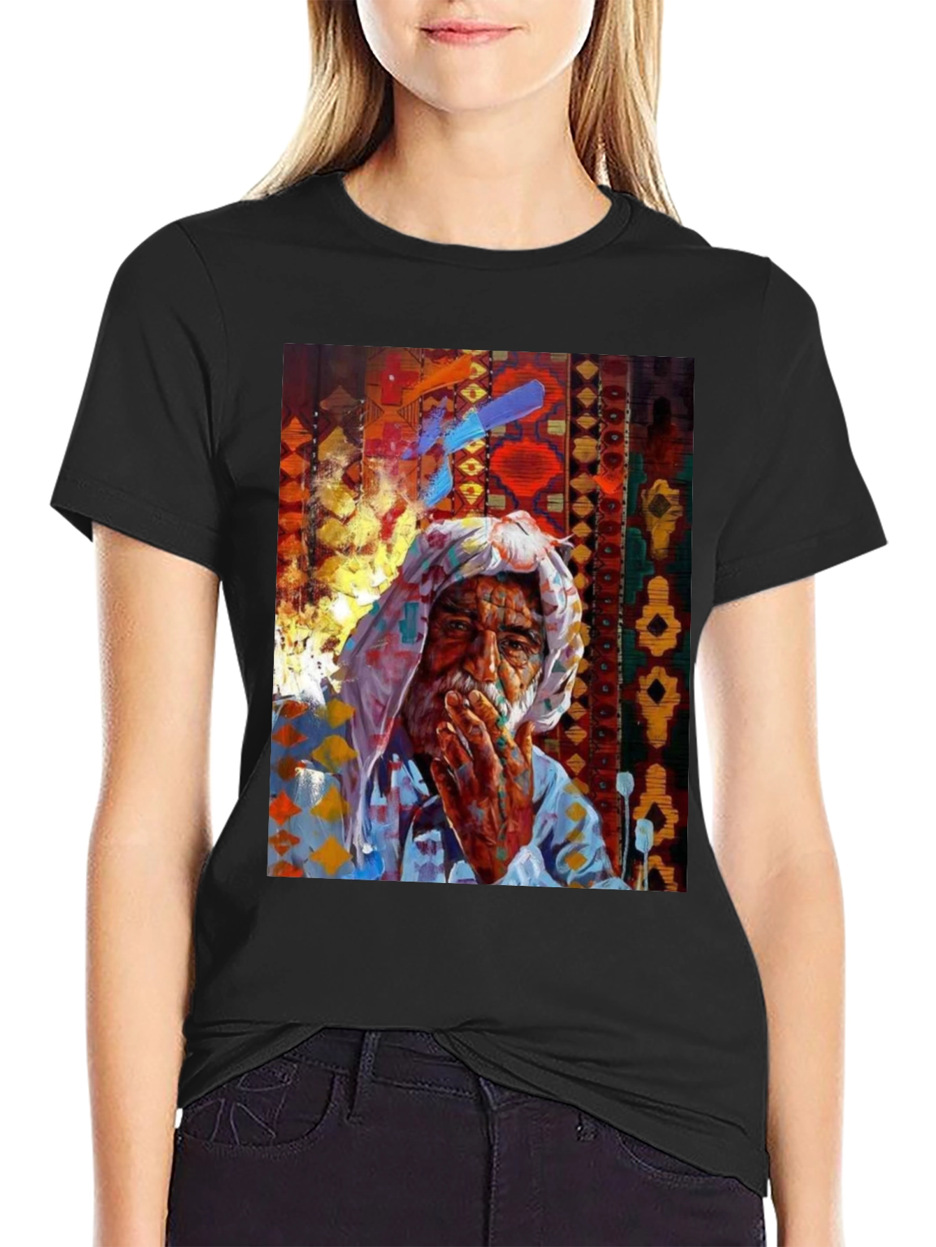 Artistic Old Man Graphic T-Shirt