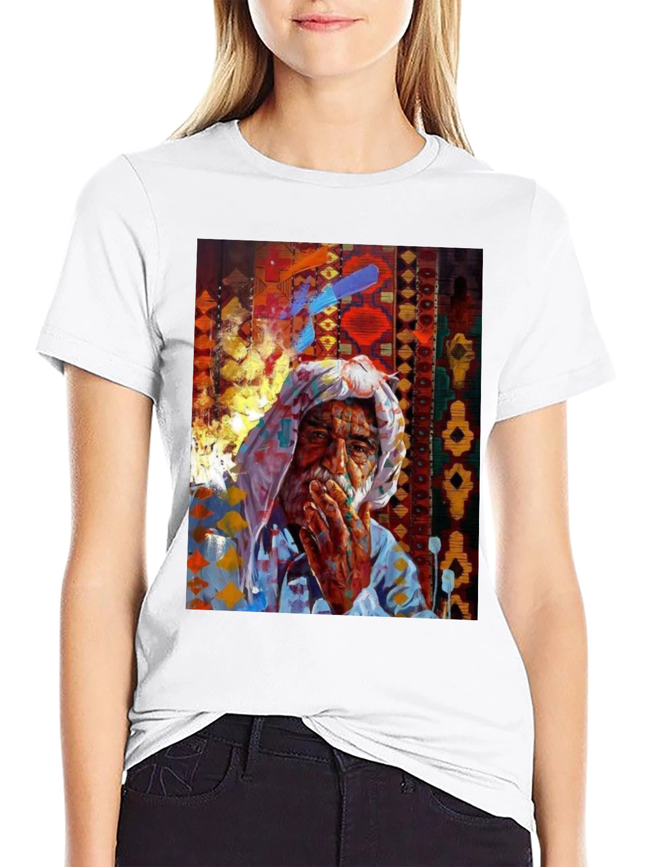 Artistic Old Man Graphic T-Shirt