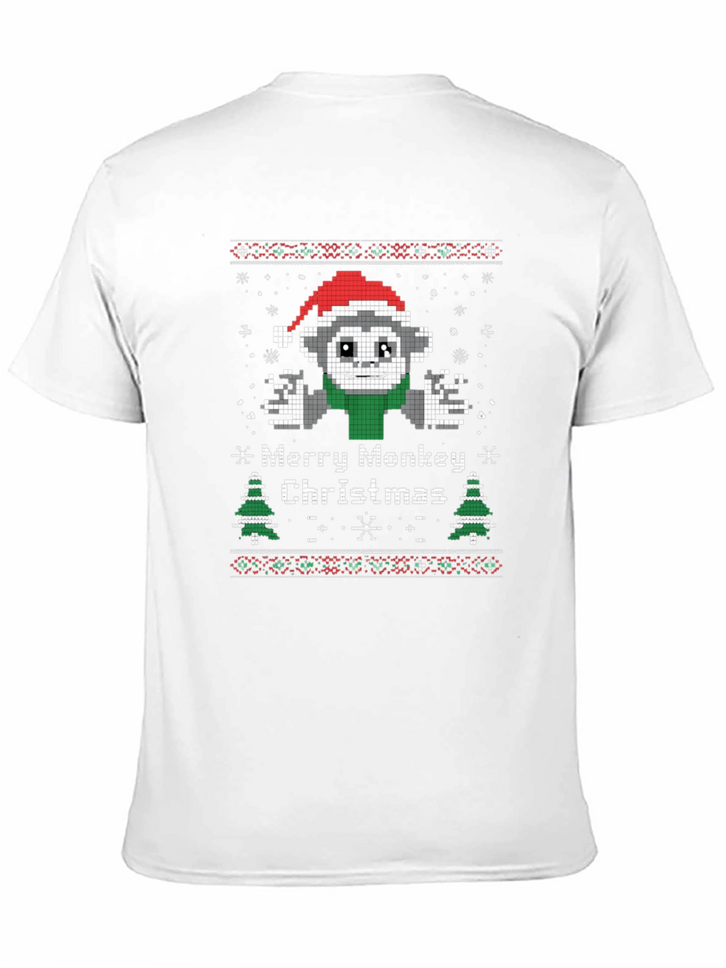 Merry Monkey Christmas Graphic T-Shirt
