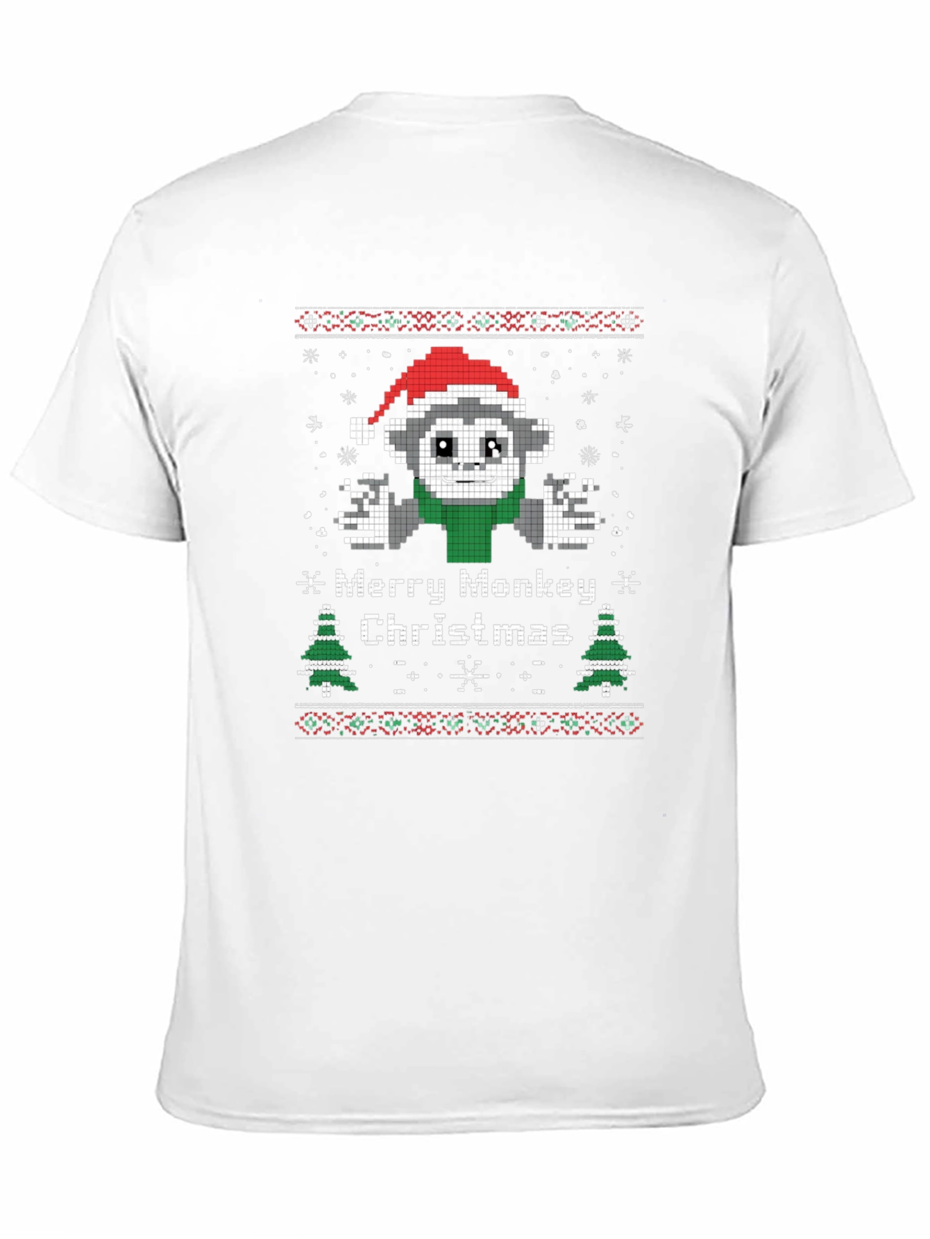 Merry Monkey Christmas Graphic T-Shirt
