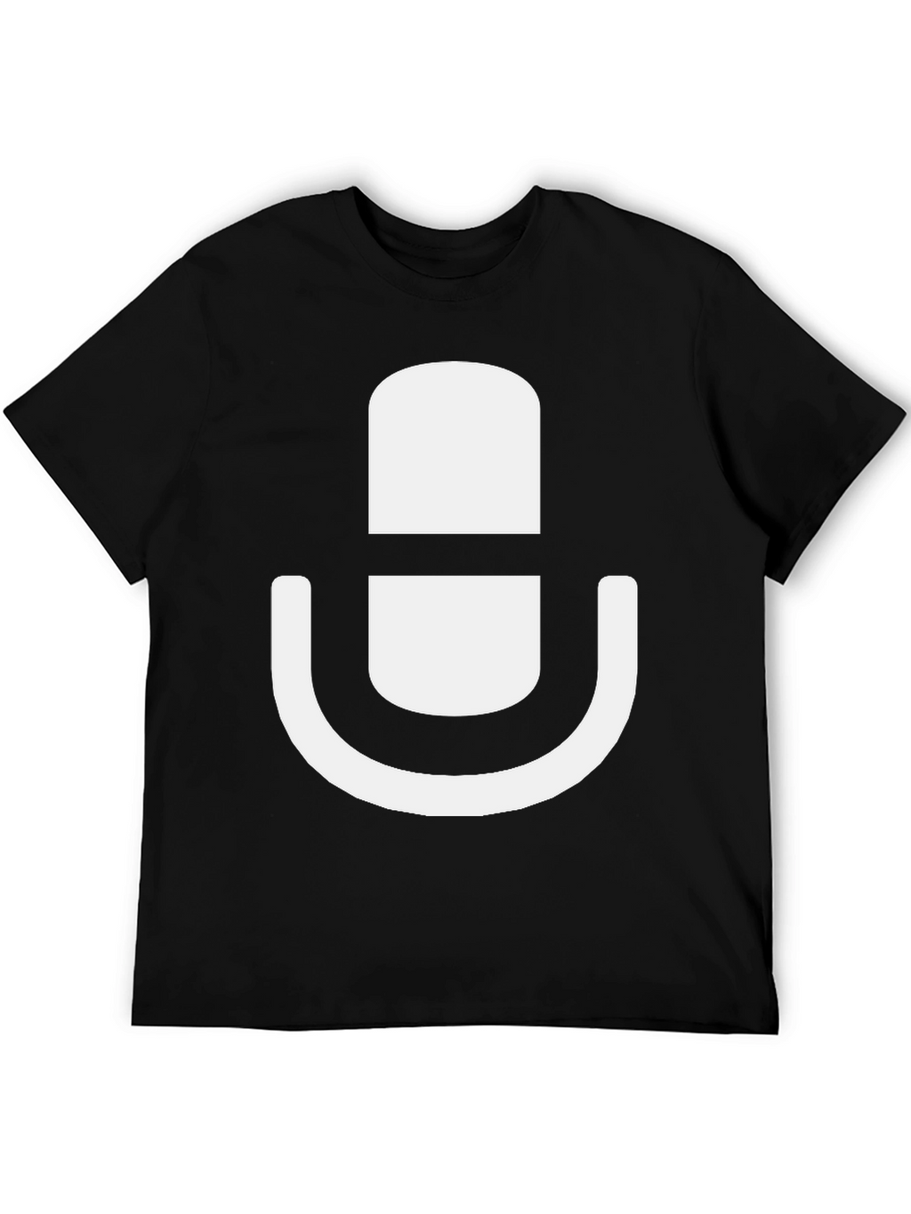 Podcast Mic Graphic Tee - Black Cotton T-Shirt